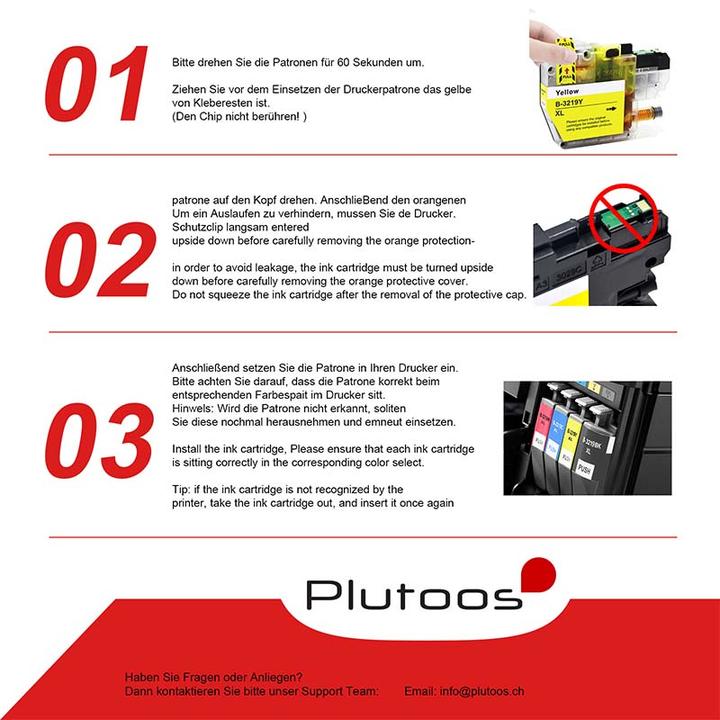 Actual product image Plutoos Brother LC-3219 cartridges XXL compatible, set of 4 colours (M, C, Y, FC)