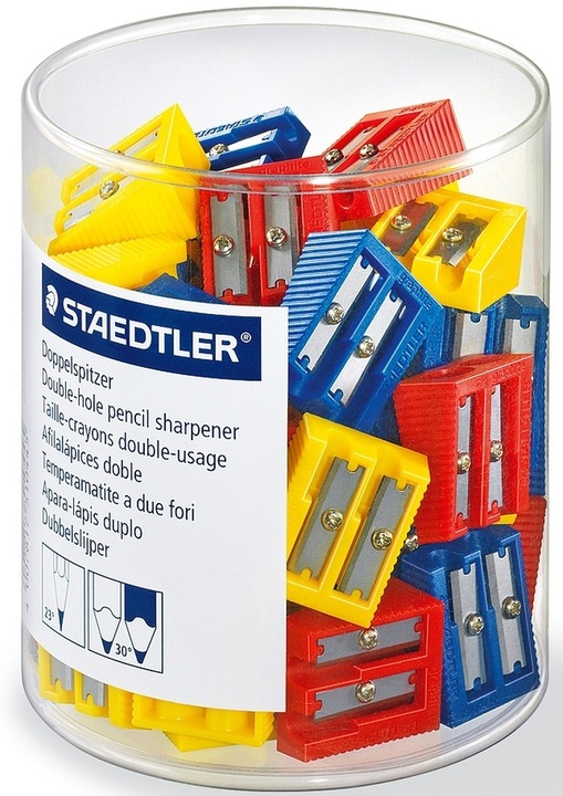 Actual product image Staedtler Double sharpener, made of plastic, box of 50 for normal pencils up to 8.2 mm diameter and thick