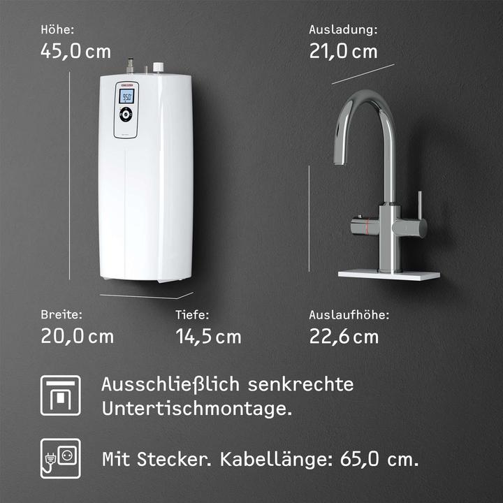 Actual product image Stiebel Eltron HOT 2.6 N Premium + 3in1 b (brushed), hot water appliance + tap for the kitchen, TÜV tested