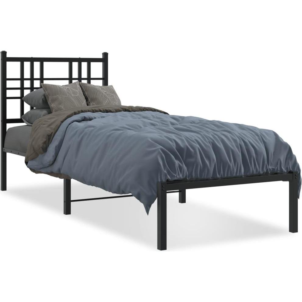 VidaXL, Bett, Bettgestell mit Kopfteil (90 x 190 cm)