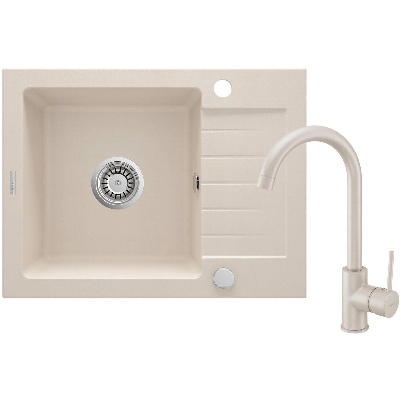 No Name, Lavello, Lavello in granito con miscelatore a 1 vasca e scolapasta (Lavello con sgocciolatoio)