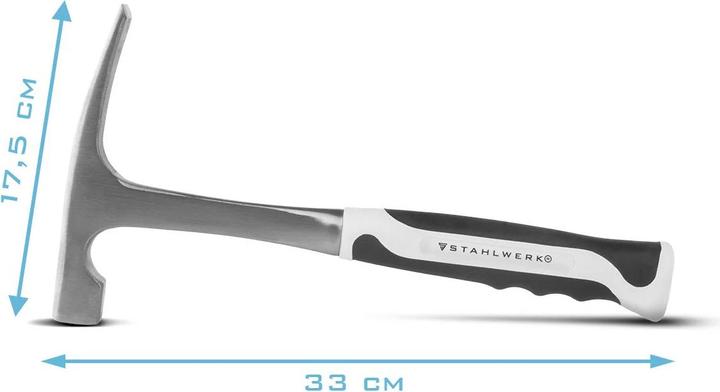 Actual product image Stahlwerk Bricklayer's hammer made of carbon steel Bricklayer's hammer with fibreglass handle (960 g)