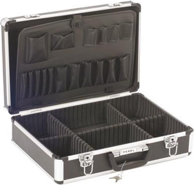 Image du produit Velleman Valise à Outils en Aluminium - 455 x 330 x 152 mm - Noir (2 pièces)