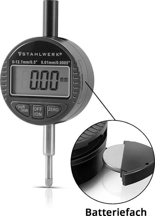 Immagine prodotto Stahlwerk Comparatore digitale con campo di misura 0-12,7 mm (0,5") in millimetri e pollici