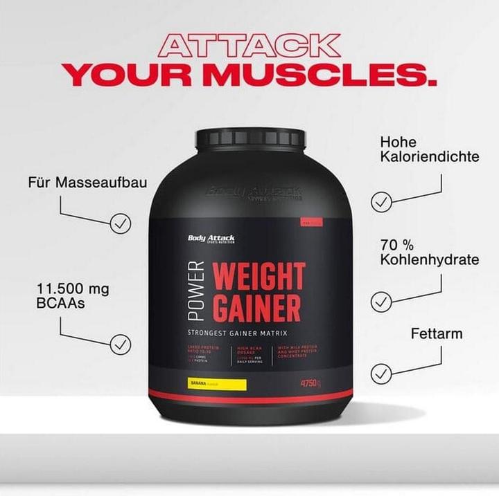 Produktbild Body Attack Power Weight Gainer (1500g Dose) (Schokolade, 1 x, 1500 g)