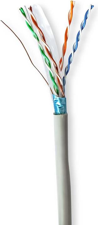 Produktbild Nedis Netzwerk-Kabel Rollen | CAT6 | Solid | F/UTP | CCA | 305.0 m | Innenbereich | Rund | PVC | Gra (F/UTP, CAT6, 305 m)