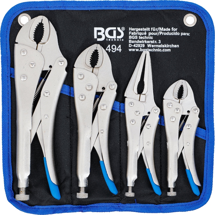 Actual product image BGS Locking Grip Pliers Set 4 pcs.