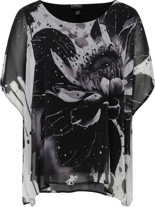 Produktbild Ulla Popken Blusenshirt, doppellagig, Blüten, Rundhals, Halbarm (54)