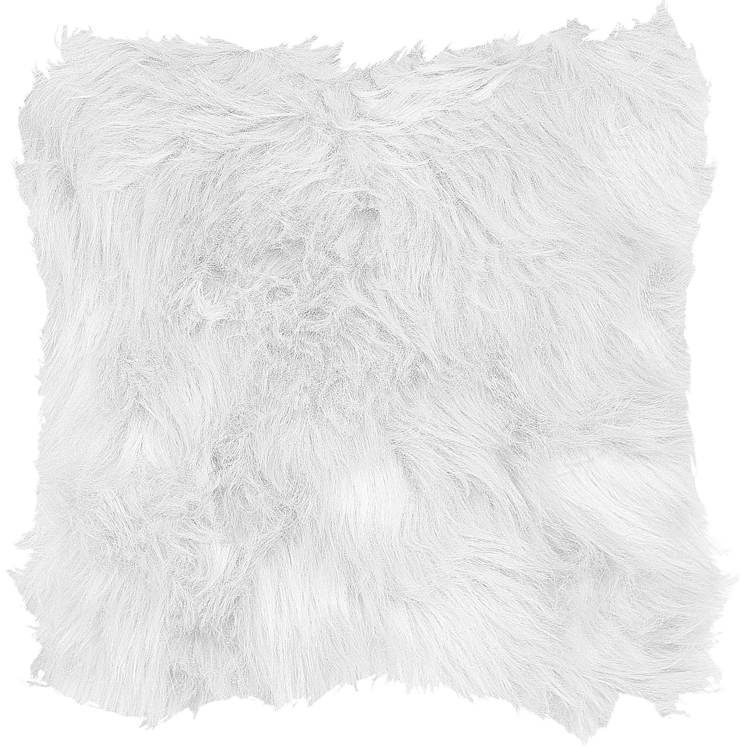 Beliani, Dekokissen, Dekokissen Felloptik weiss 42 x 42 cm 2er Set LUBHA (42 x 42 cm)