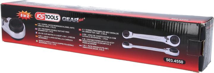 Productafbeelding KS Tools 4 in 1 GEARplus omkeerbare dubbele ratel ringsleutelset (30 mm, 22 mm, 24 mm, 28 mm, 26 mm, 21 mm, 31 mm, 34 mm, 29 mm, 27 mm, 36 mm, 35 mm, 23 mm, 33 mm, 25 mm, 32 mm)
