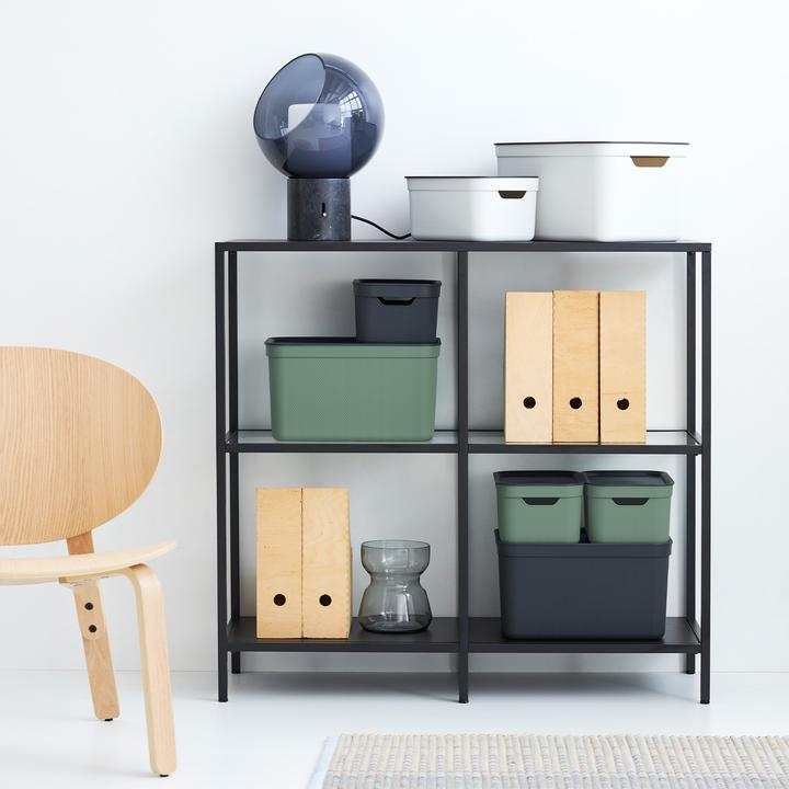 Image du produit Rotho Set de 3 boîtes décoratives avec couvercle DIN A4 JIVE (36.5 x 26.5 x 20 cm, 48 l)