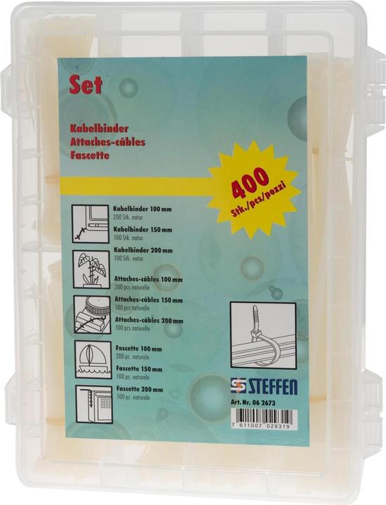 Immagine prodotto Steffen Set di fascette per cavi 400 pezzi (Fascette in metallo, 200 mm, 400 pz.)