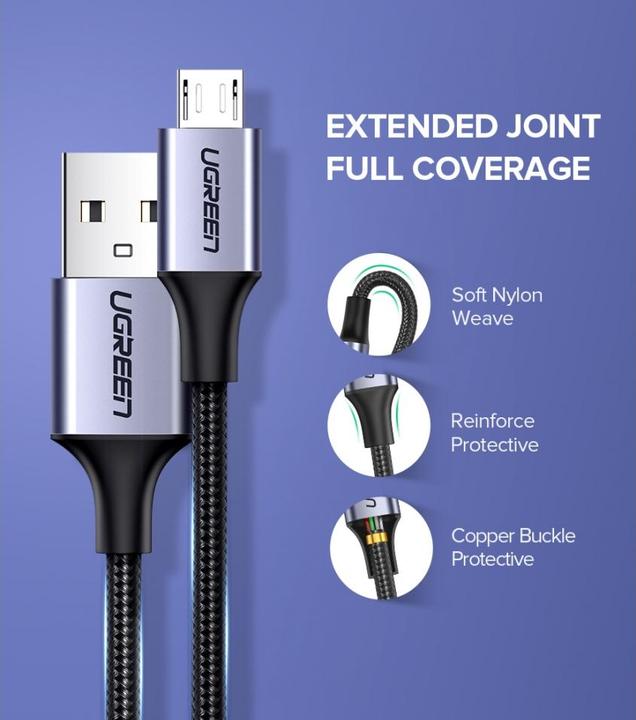Productafbeelding Ugreen Micro USB naar USB-A 2.0 kabel (2 m, USB 2.0)