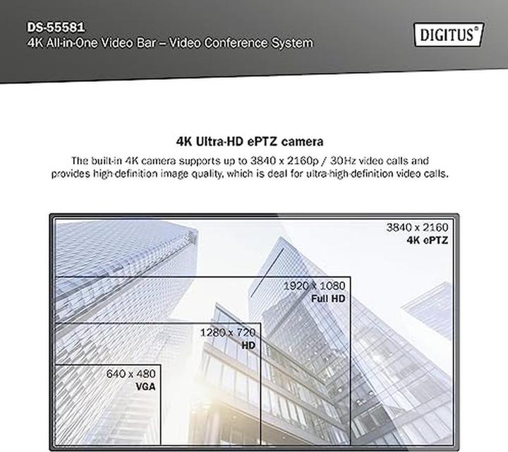 Immagine prodotto Digitus Barra video all-in-one 4K - sistema per videconferenze