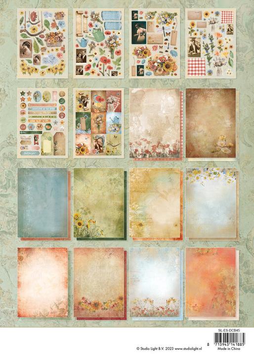 Actual product image art by marlene DIY Block "Aged Wildflowers" 32 Sheets A4 Essentials