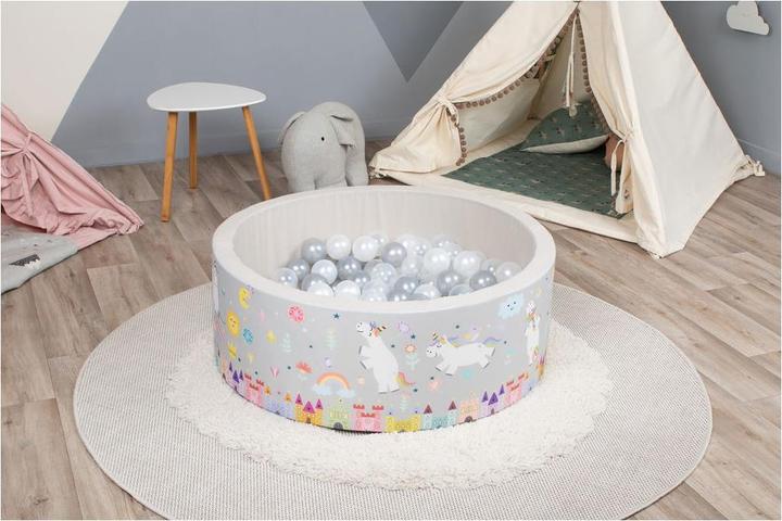 Immagine prodotto Knorrtoys Bällebad soft - "Unicorn grey" - 150 balls grey/white/transparent (ca. 7 cm)