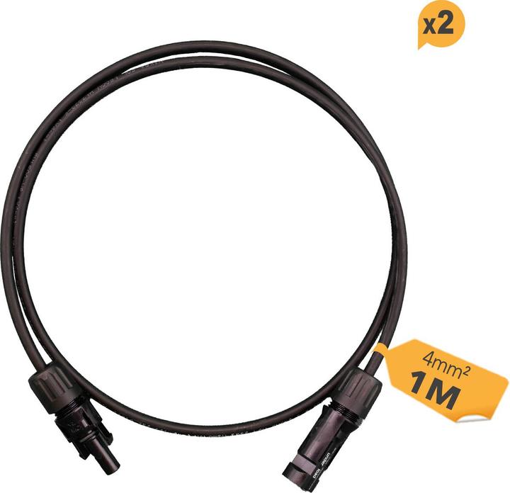 Actual product image HISkon 4mm² extension cable MC4 to MC4 plug - 1m