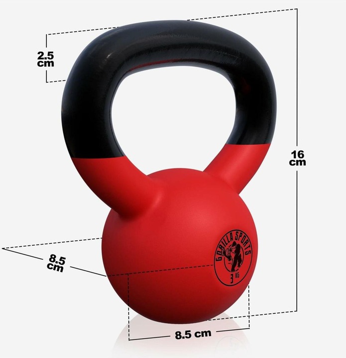 Actual product image Gorilla Sports Kettlebell (1 x 8 kg, 1 x 12 kg, 1 x 4 kg, 1 x 28 kg, 1 x 22 kg, 1 x 16 kg, 1 x 14 kg, 1 x 18 kg, 1 x 32 kg, 1 x 30 kg, 1 x 20 kg, 1 x 24 kg)