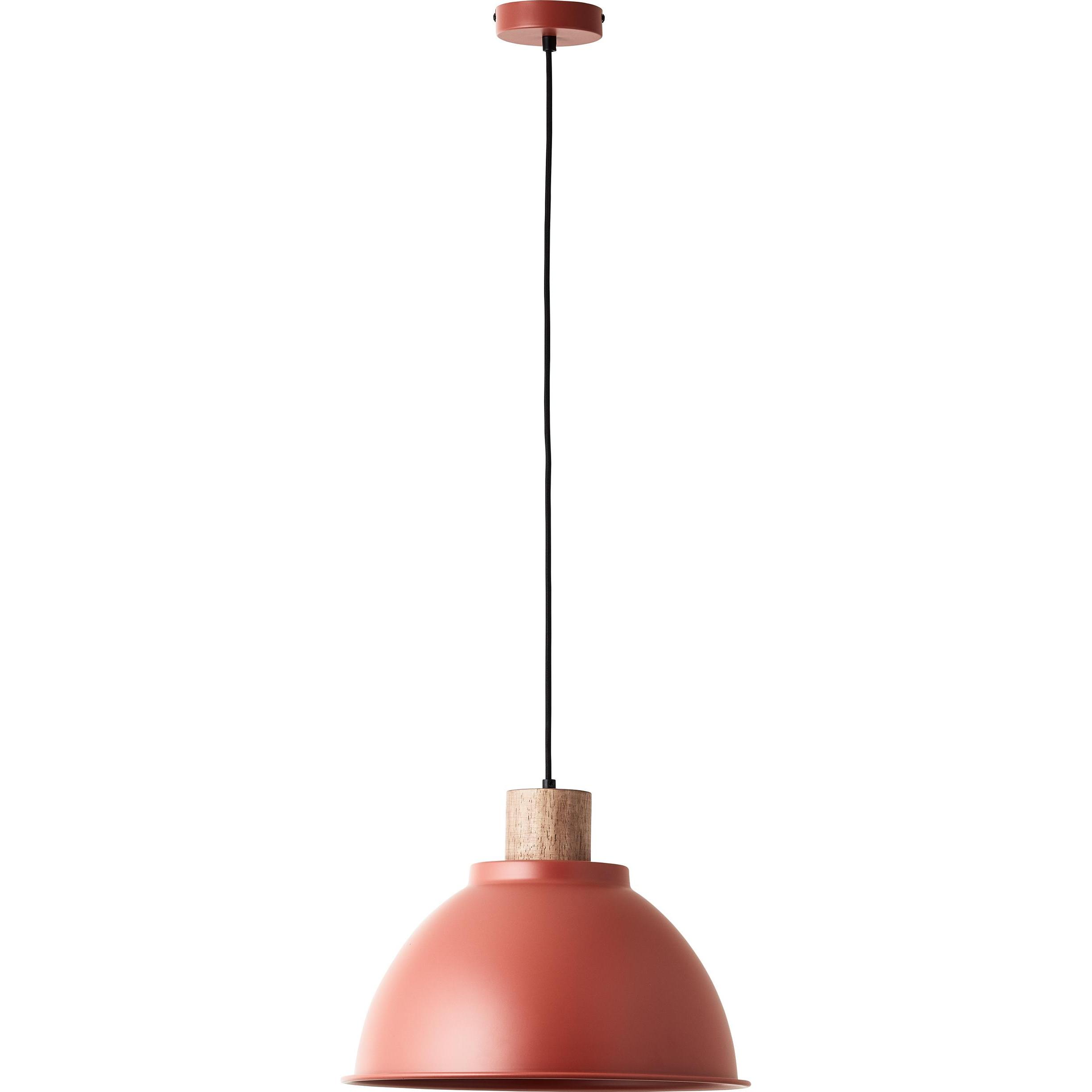 Brilliant, Pendelleuchte, Erena Pendelleuchte 38cm rot Metall/Holz 1x A60, E27, 60 W, Geeignet (E27)