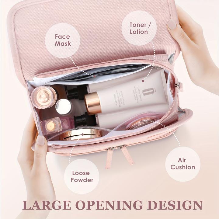 Image du produit Only-Bags.Store Trousse de maquillage de voyage en nylon à grande ouverture, imperméable à l'eau et à la poussière