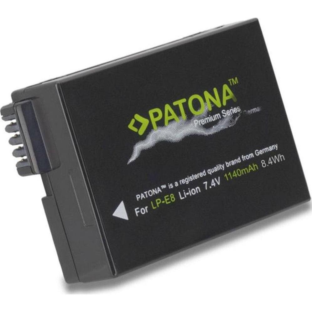 Patona Batteria premium LP-E8 (Batteria della fotocamera), Alimentatore fotocamera, Nero