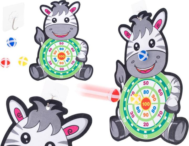 Actual product image Ikonka Velcro dart game safe darts target zebra