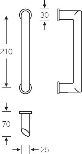 Produktbild FSB Stossgriff 66 6610,BA 210x25,L 235,ER (Türgriff)