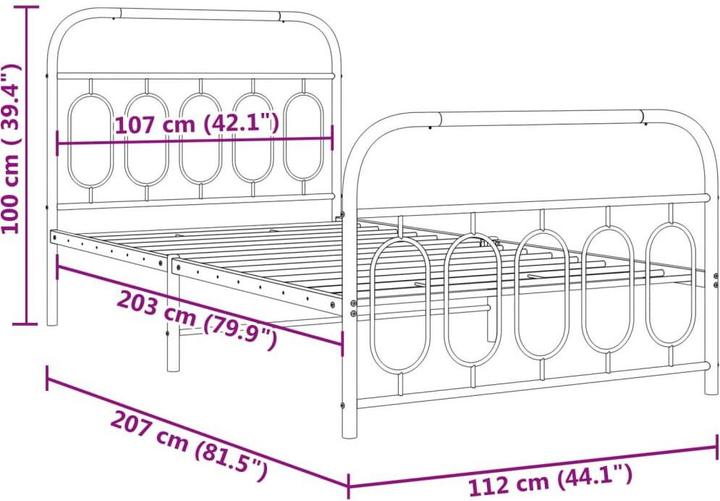 Image du produit vidaXL Bettgestell (107 x 203 cm)