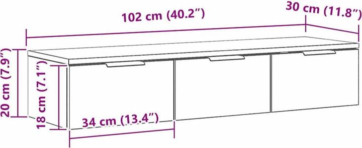 Immagine prodotto vidaXL Scaffale a muro (102 x 30 x 20 cm)