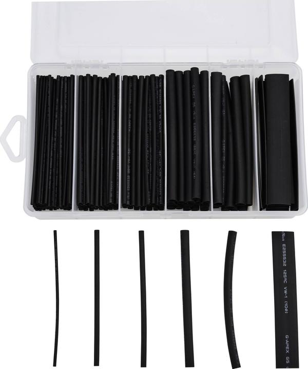 Produktbild Tru Components TC-13388832 Schrumpfschlauchsortiment Schwarz Schrumpfrate:2:1 (160 x)