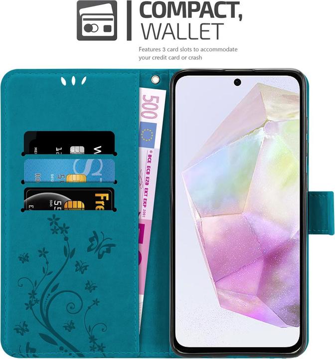Produktbild Cadorabo Hülle für Samsung Galaxy A35 mit Blumen Muster (Samsung Galaxy A35)