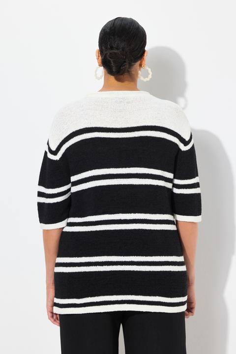 Produktbild Ulla Popken Pullover, kürzer geschnitten, Boxy, Rundhals, Halbarm (46, 48)