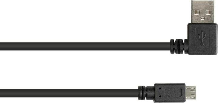 Actual product image Varia Connection cable USB 2.0 EASY plug A angled to plug Micro B, black, 0.5 (0.50 m, USB 2.0)