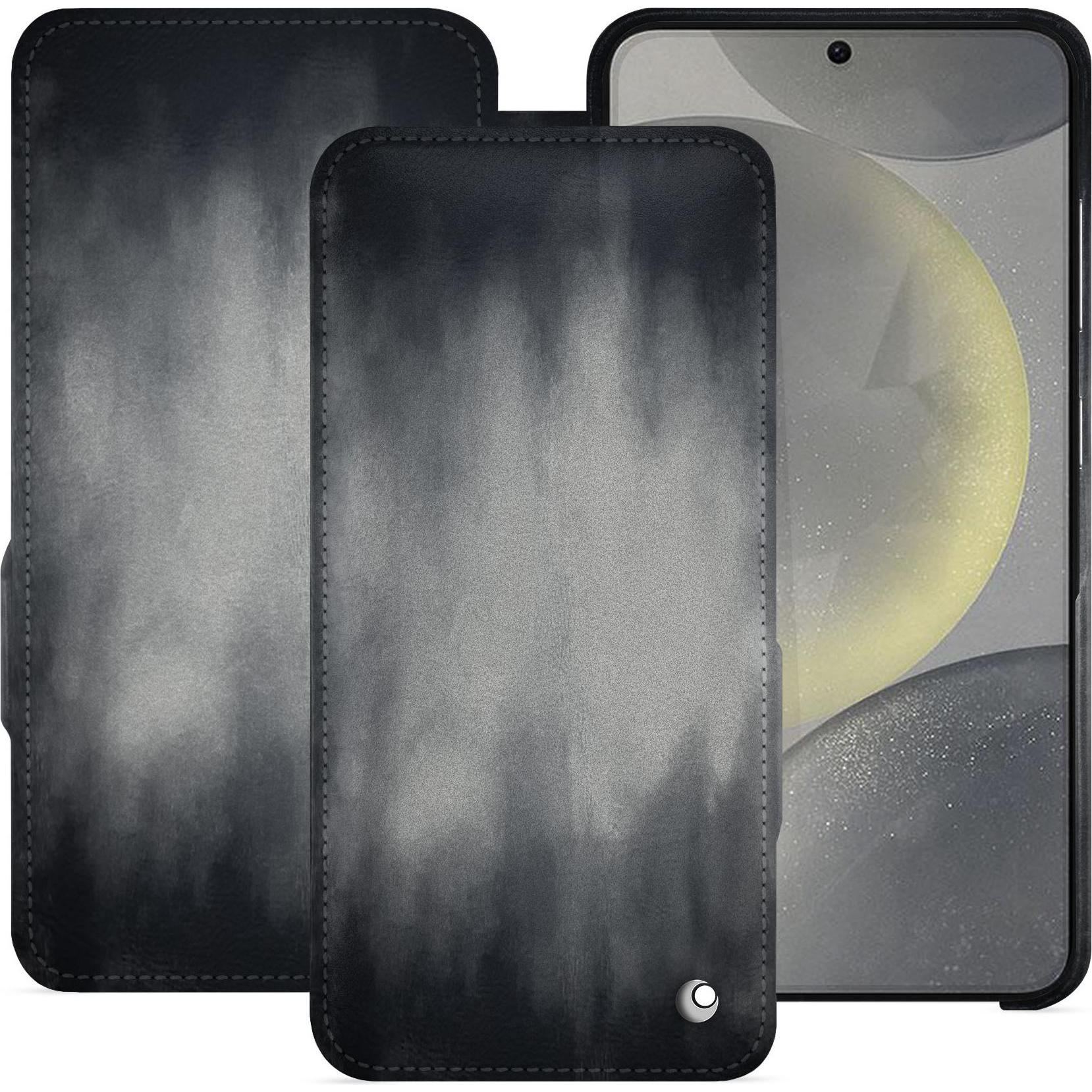 Noreve Lederschutzhülle horizontal (Samsung Galaxy S24), Smartphone Hülle, Grau