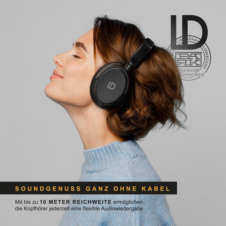 Actual product image Liam & Daan Wireless OnEar Headset, Wireless BT Headphone with Battery & 3.5mm AUX (No noise cancellation, 20 h, Wireless)