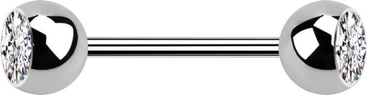 Actual product image Star Piercing Micro Barbell internal thread silver with two balls crystal silver (without brass, Titanium)
