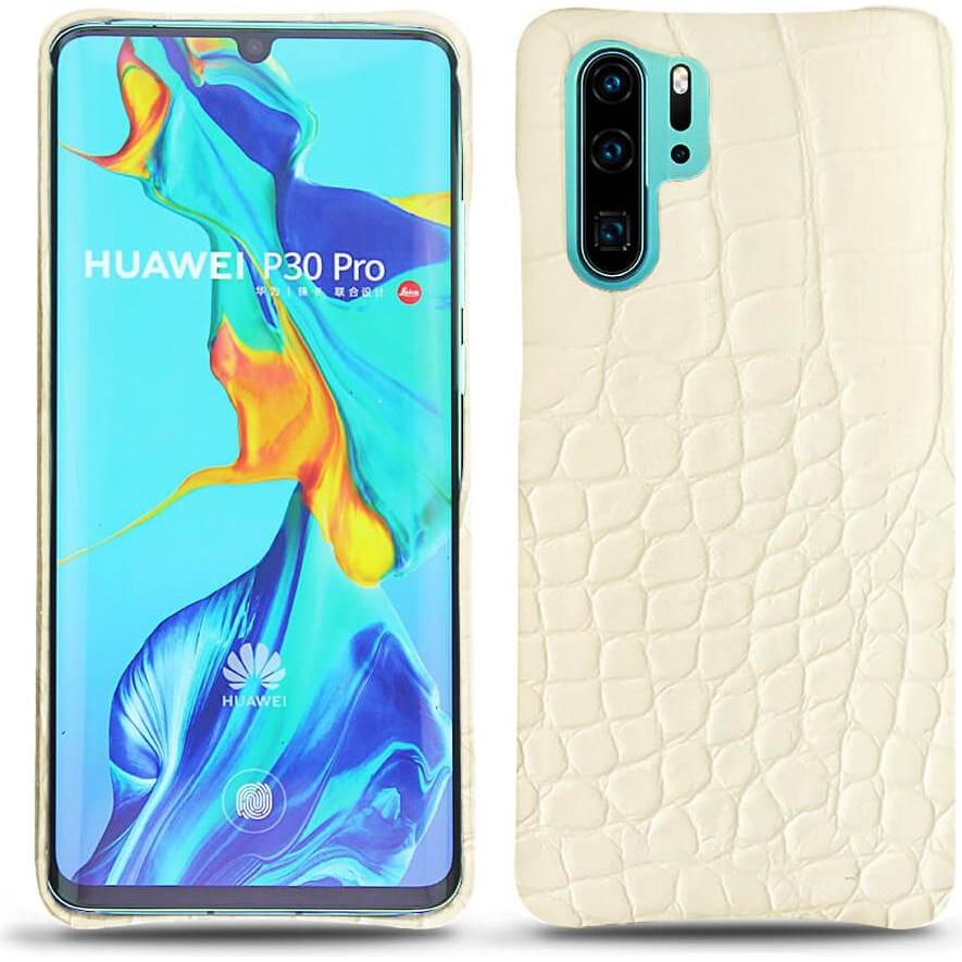 Thumbnail - Noreve Lederschutzhülle (Huawei P30 Pro), Smartphone Hülle, Weiss