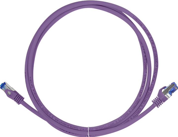 Actual product image LogiLink Patch cable Ultraflex, Cat.6A, S/FTP, 10 m, violet (S/FTP, CAT6a, 10 m)