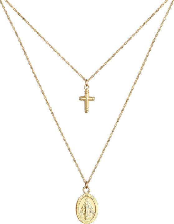 Actual product image Elli Cross, layer, image of Mary (925 sterling silver, 40 cm)