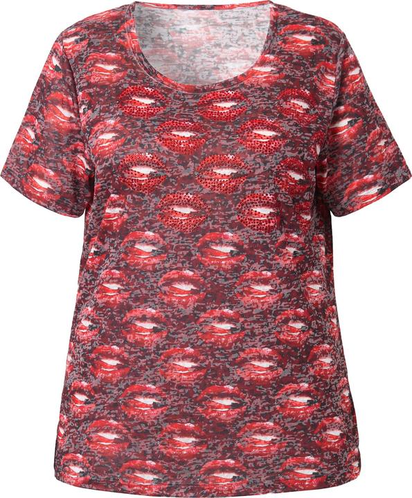 Produktbild Angel of Style T-Shirt, Lippen-Muster mit Glizersteinchen (44)