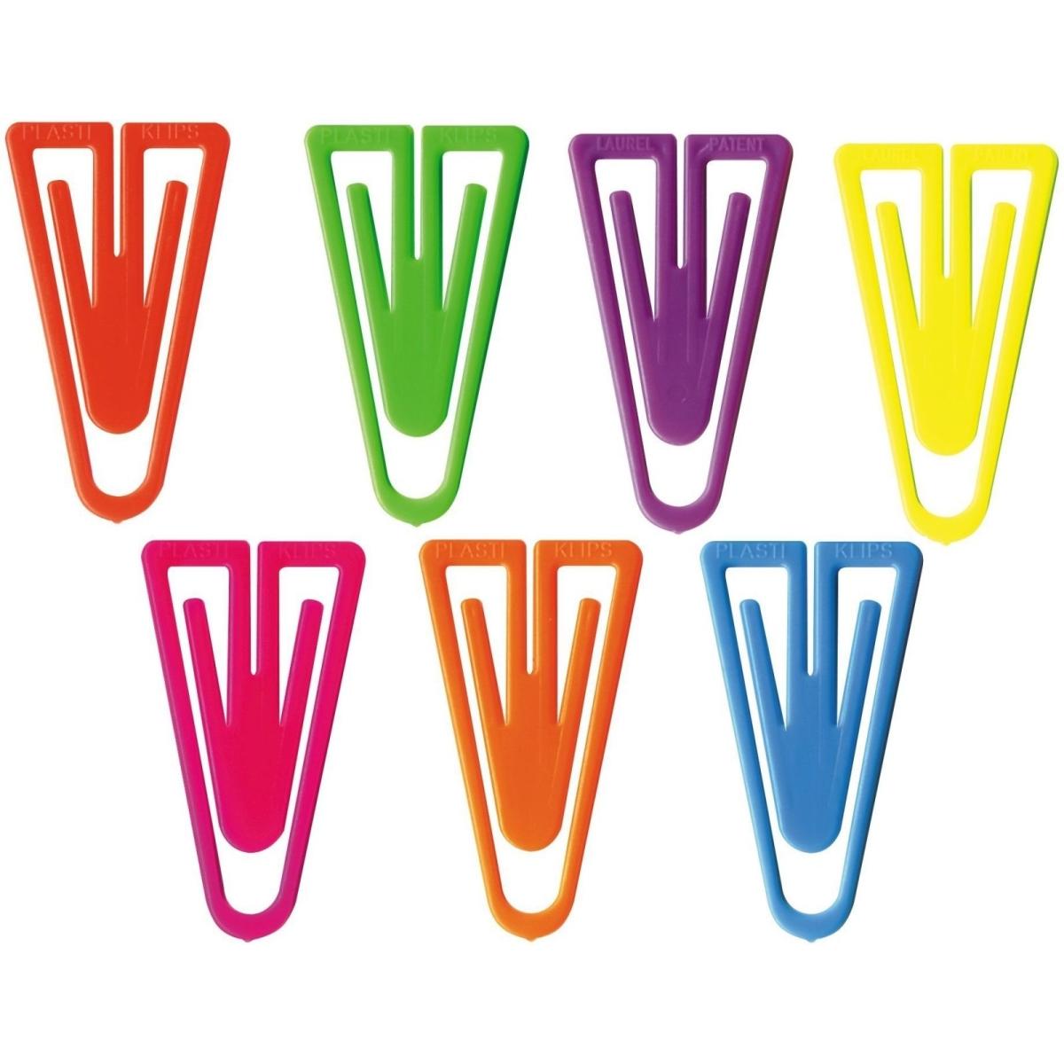 Laurel, Büroklammer, Büroklammern Plastiklips 60mm VE=10 Stück Leuchtfarben sortiert (1 x)