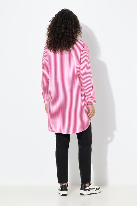 Immagine prodotto Ulla Popken Camicia dal taglio svasato con righe, collo da camicia e maniche lunghe (54)