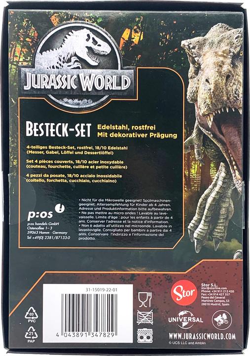 Image du produit pos Set de couverts 4 pièces Jurassic World