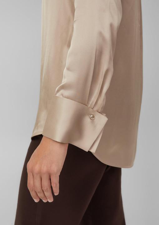 Immagine prodotto s.Oliver Bluse Elegante Satin-Bluse mit V-Ausschnitt und Stehkragen (46)