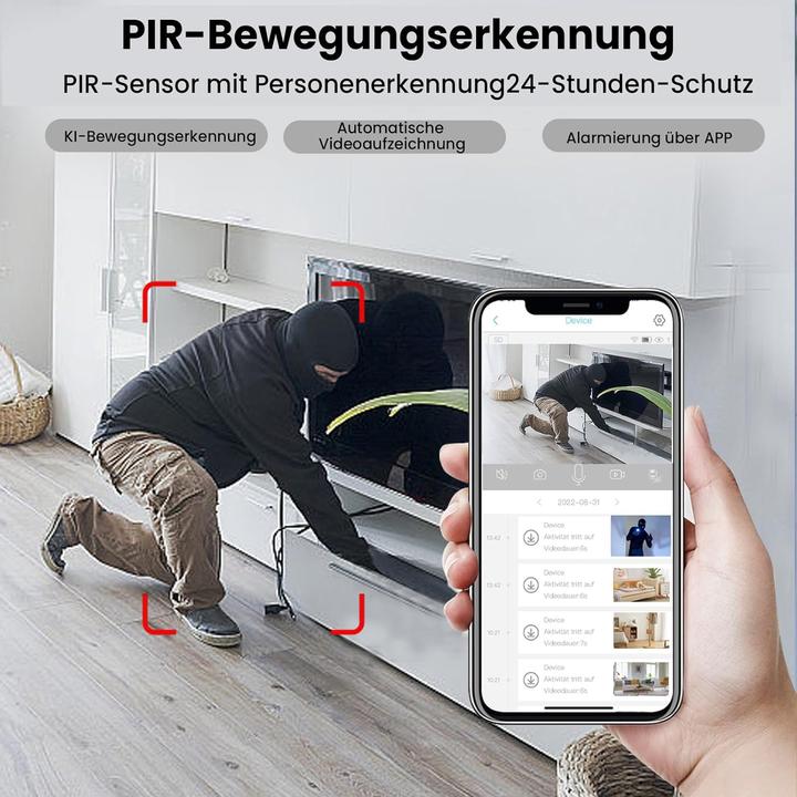 Produktbild Javiscam Mini-Überwachungskamera mit Nachtsicht und Bewegungsmelder