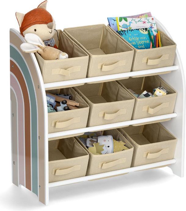 Productafbeelding Zeller Present Regenboog" kinderrek met 9 dozen, MDF/fleece