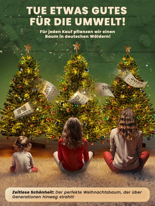 Image du produit Artitree Sapin de Noël 150 cm avec support en bois FSC (150 cm)