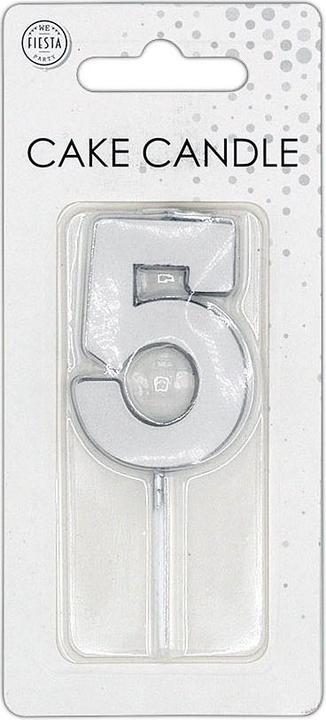 Produktbild Globos Europe Kuchenkerze 4,5 cm, metallisch silber, Nr. 5