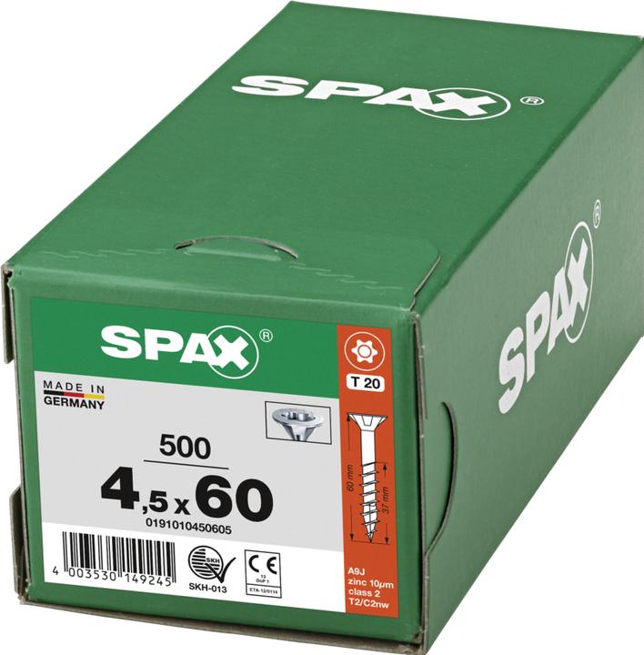 Produktbild Spax Spanplattenschrauben SK T20 4,5x60 mm (500 Schrauben pro Stück)