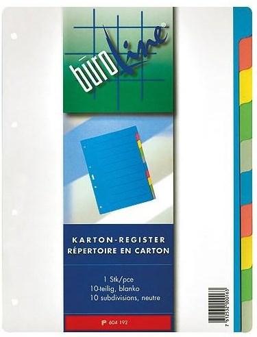 Actual product image BüroLine Blank register A4 - cardboard multicolored